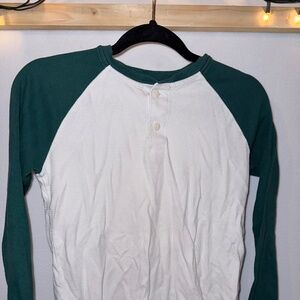 Vintage Gap Kids Green Raglan Sweatshirt - Size L